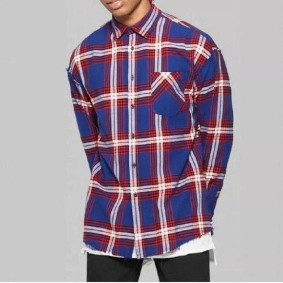 Original Use Flannel Button Down Shirt Lapis Blue Size Small New - Picture 1 of 15